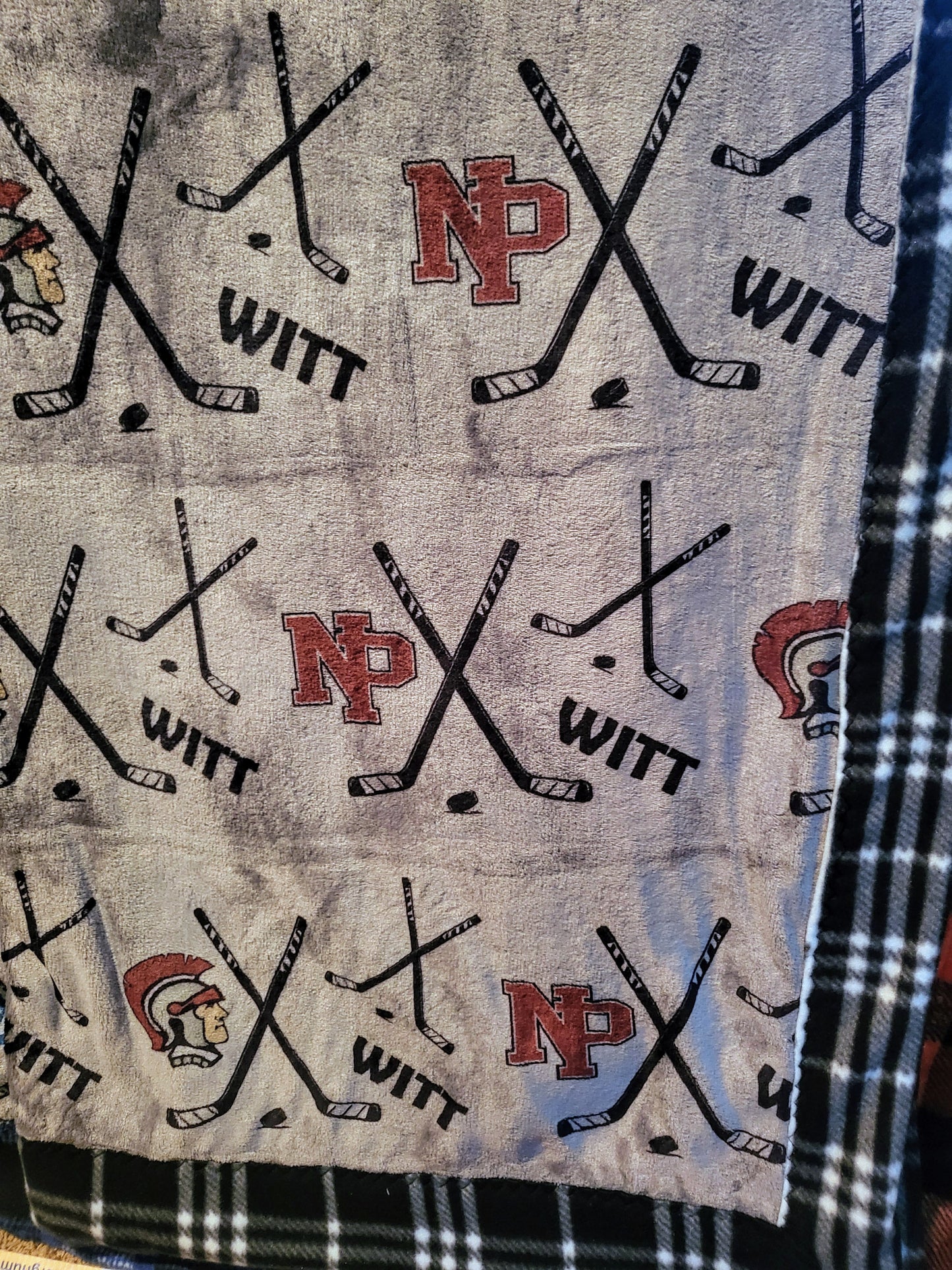 CUSTOMIZED luxe plush blanket -Hockey