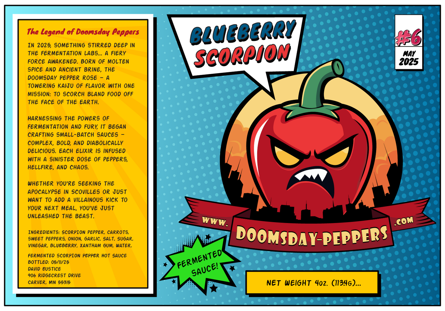 Small Batch Fermented Hot Sauce by DOOMSDAY PEPPERS LLC