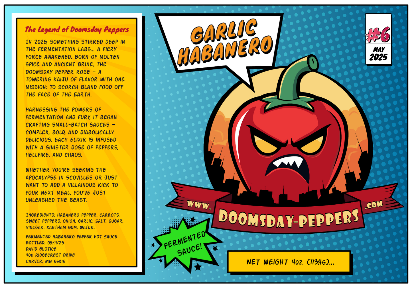 Small Batch Fermented Hot Sauce by DOOMSDAY PEPPERS LLC
