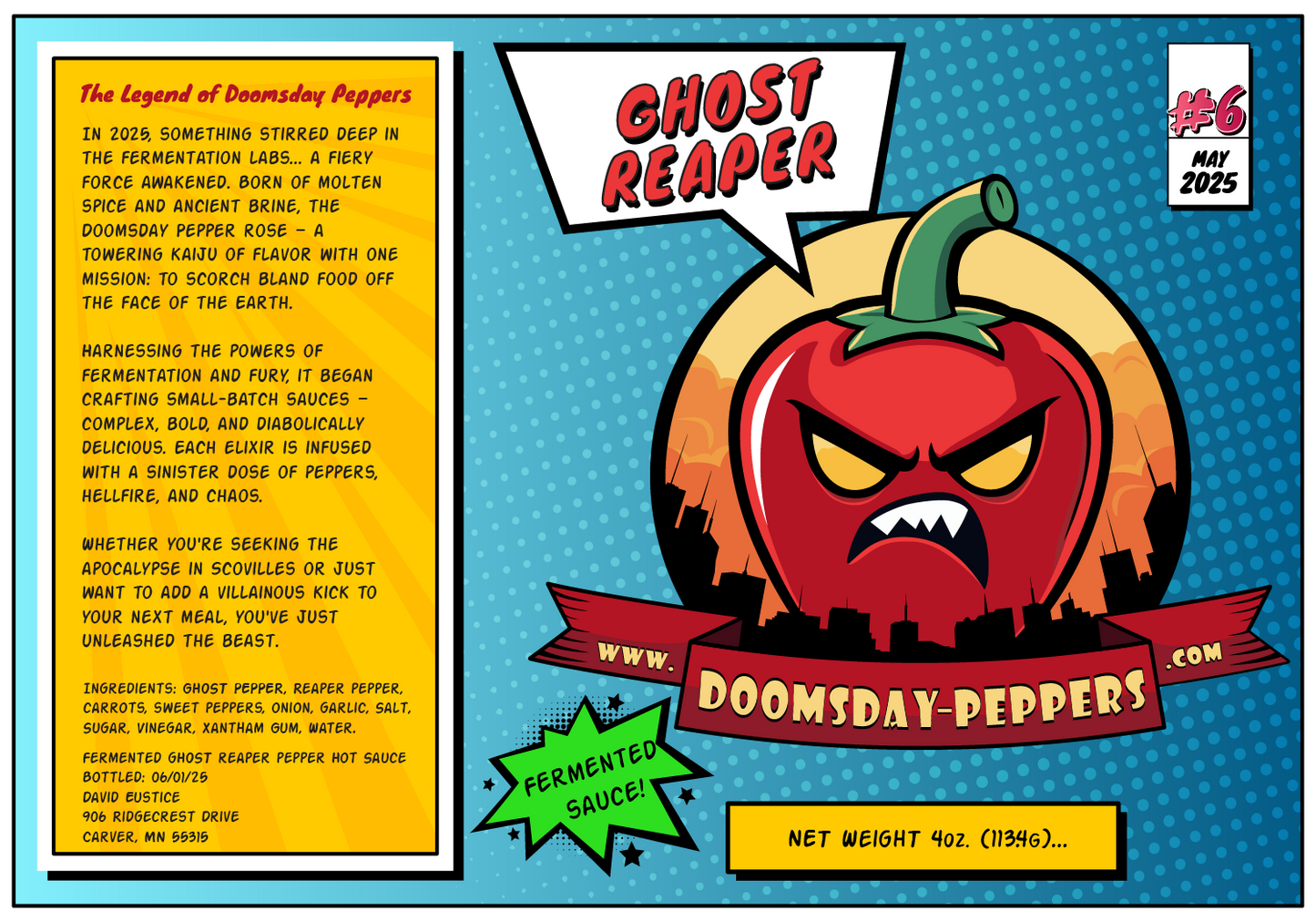 Small Batch Fermented Hot Sauce by DOOMSDAY PEPPERS LLC