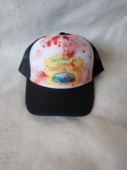 Camp crystal lake blood splatter Halloween hat