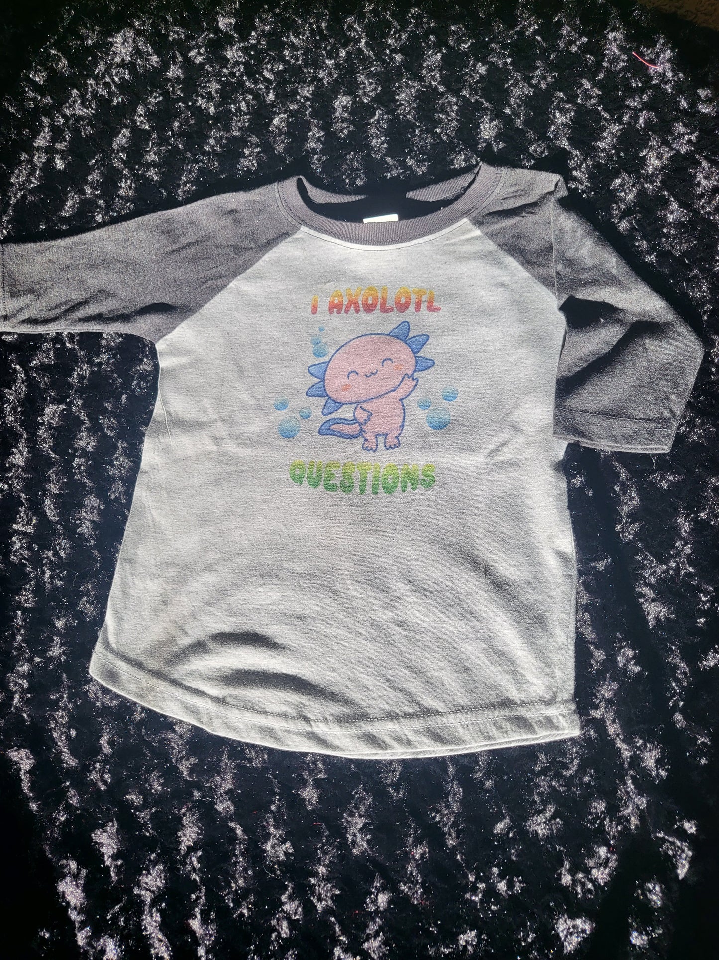 Sassy kids 3/4 sleeve  tee- axolotl