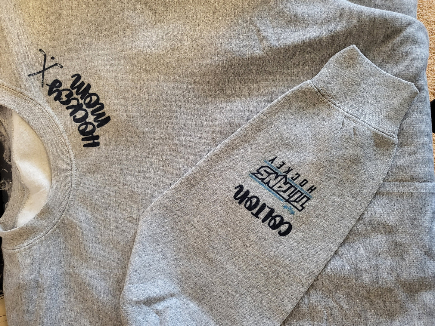 Customized "SPORTS" MOM Crew neck sweatshirt - WITH NAMES ON SLEEVE