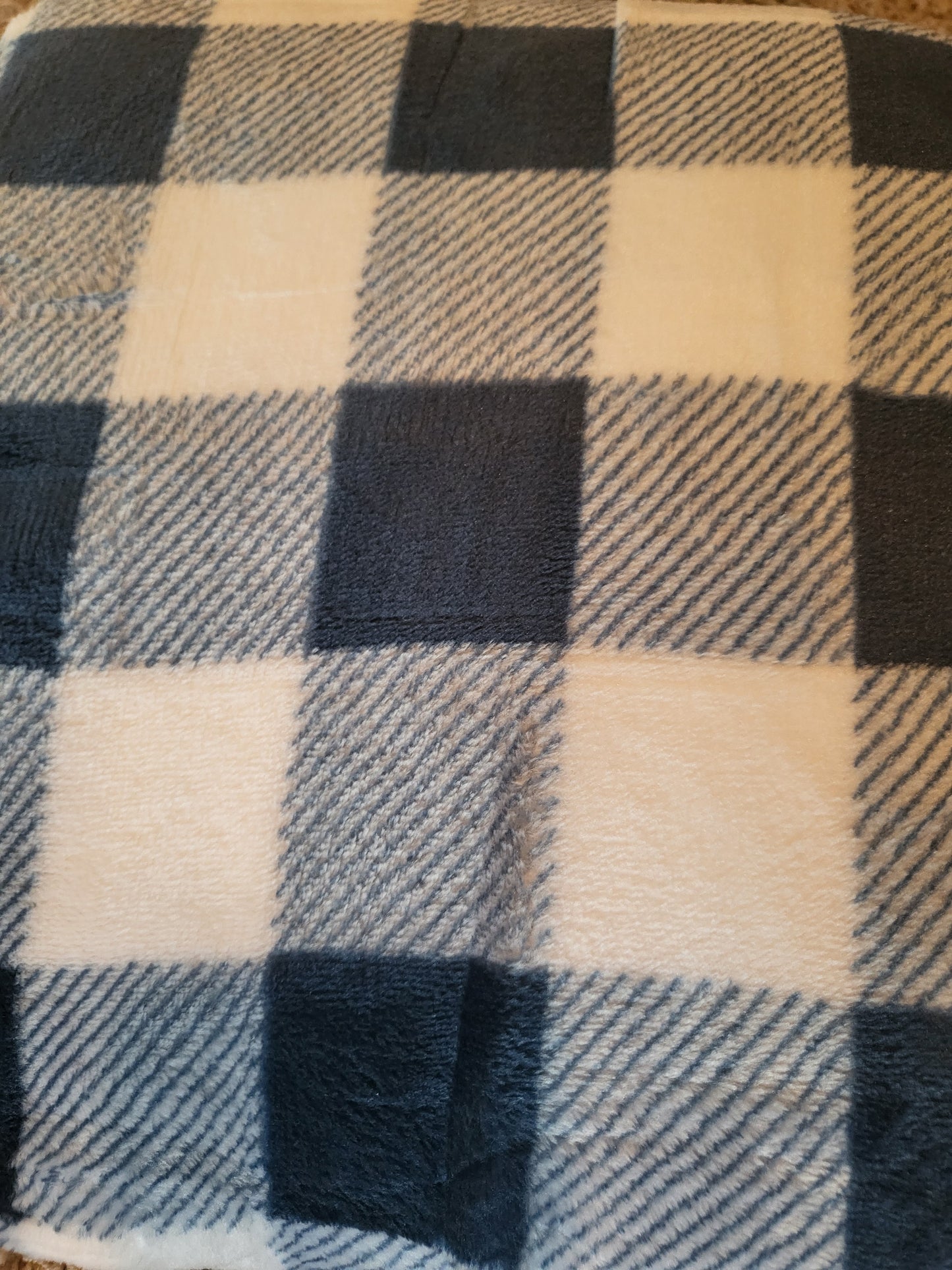 CUSTOMIZED luxe plush blanket -Plaid Baseball