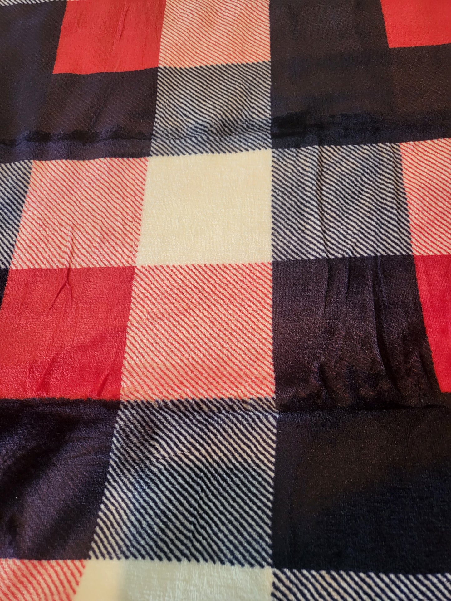 CUSTOMIZED luxe plush blanket -Plaid Baseball