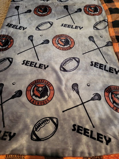 CUSTOMIZED luxe plush blanket - ADD YOUR SPORT(s)