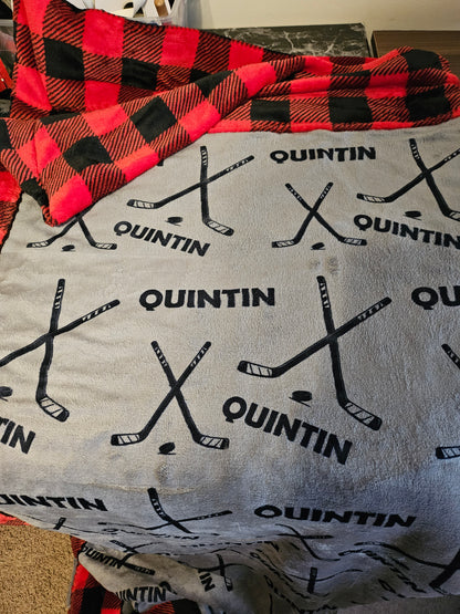CUSTOMIZED luxe plush blanket - ADD YOUR SPORT(s)