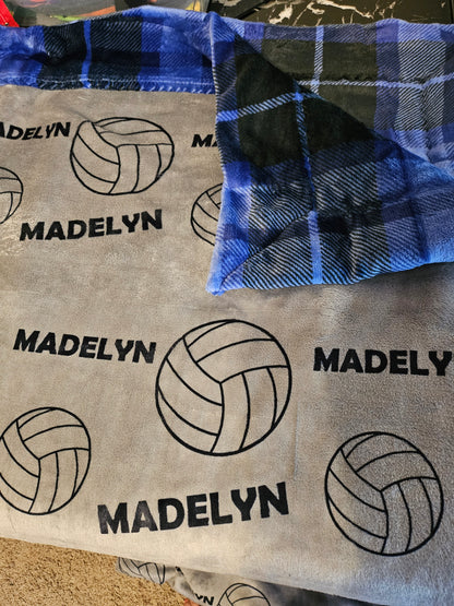 CUSTOMIZED luxe plush blanket - ADD YOUR SPORT(s)