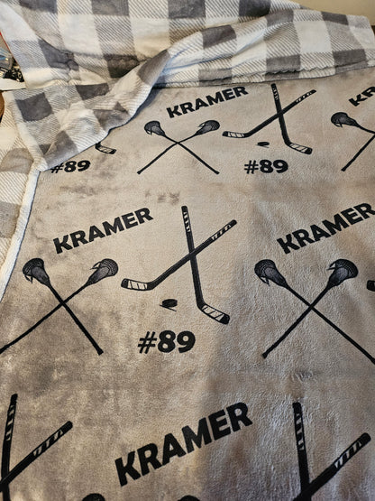 CUSTOMIZED luxe plush blanket - ADD YOUR SPORT(s)