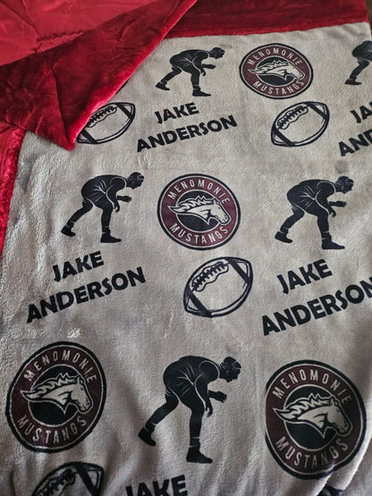 CUSTOMIZED luxe plush blanket - ADD YOUR SPORT(s)