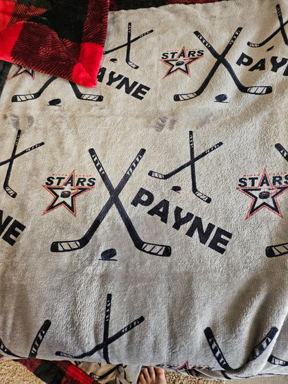 CUSTOMIZED luxe plush blanket -Hockey