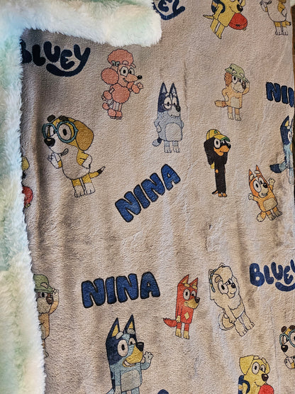 PERSONALIZED luxe plush blanket -Bluey