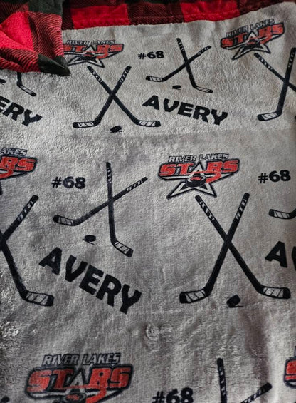 RIVER LAKES FUNDRAISER HOCKEY BLANKETS - EXCLUSIVE PRINT - PERSONALIZED