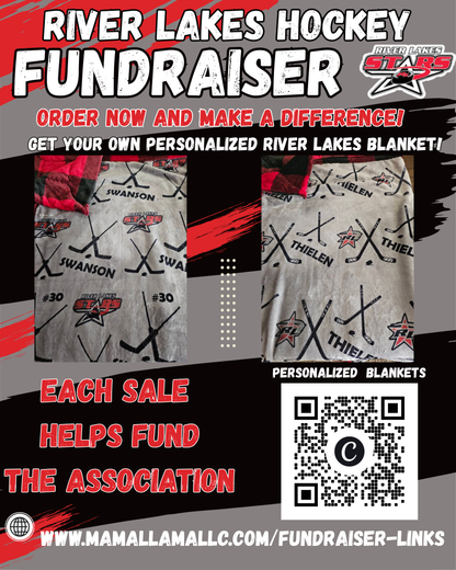 RIVER LAKES FUNDRAISER HOCKEY BLANKETS - EXCLUSIVE PRINT - PERSONALIZED
