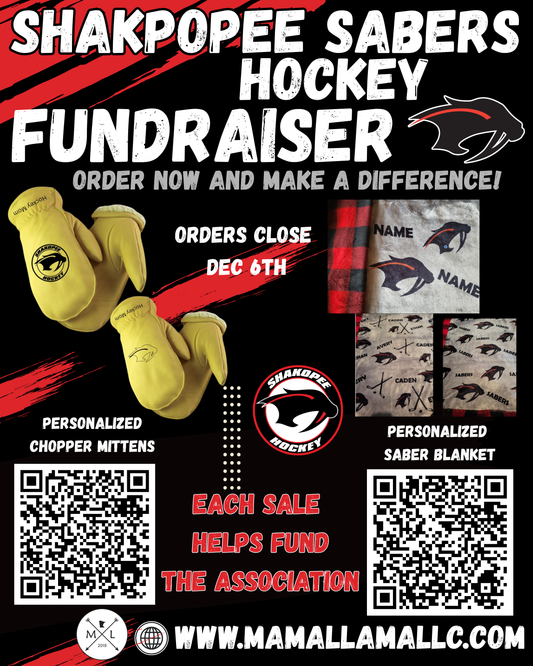 SHAKOPEE SABER  FUNDRAISER - Personalized Hockey Blanket