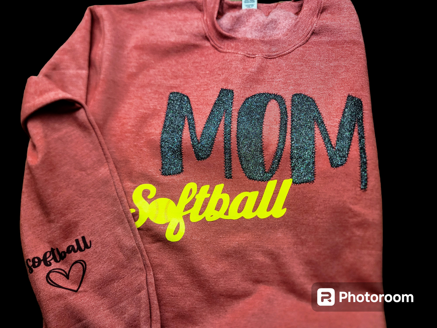 Softball MOM Crew neck sweatshirt - PRE MADE CLEARANCE