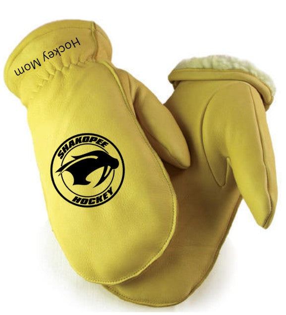 SHAKOPEE SABERS - Lined Deerskin personalized chopper mittens