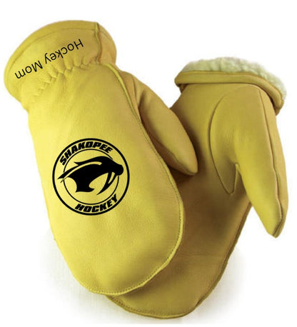 SHAKOPEE SABERS - Lined Deerskin personalized chopper mittens
