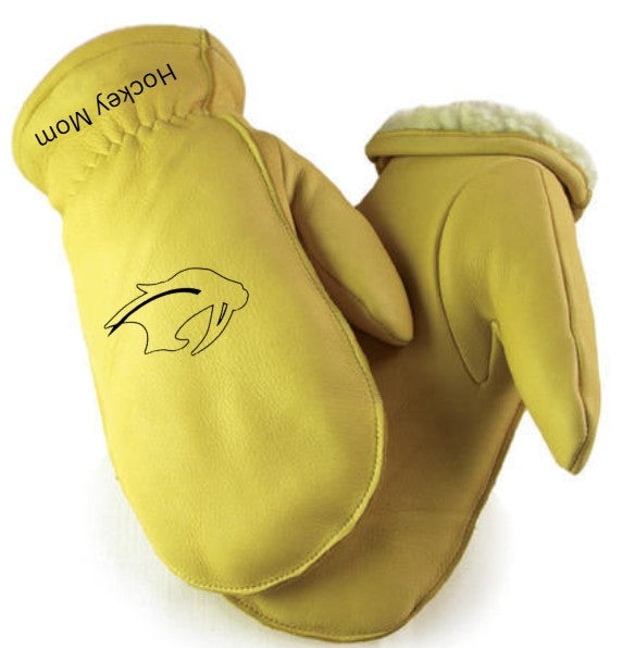 SHAKOPEE SABERS - Lined Deerskin personalized chopper mittens