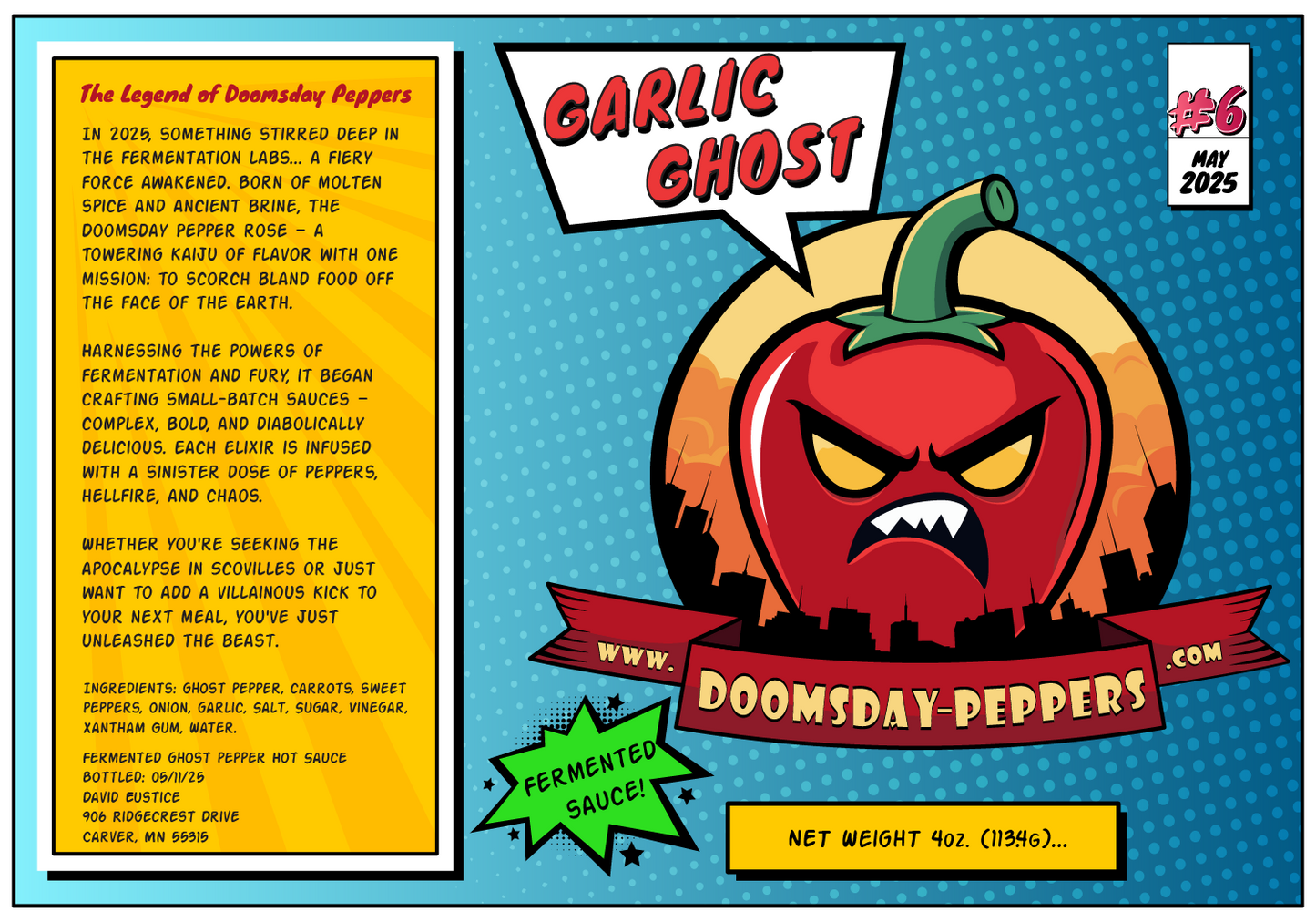 Small Batch Fermented Hot Sauce by DOOMSDAY PEPPERS LLC