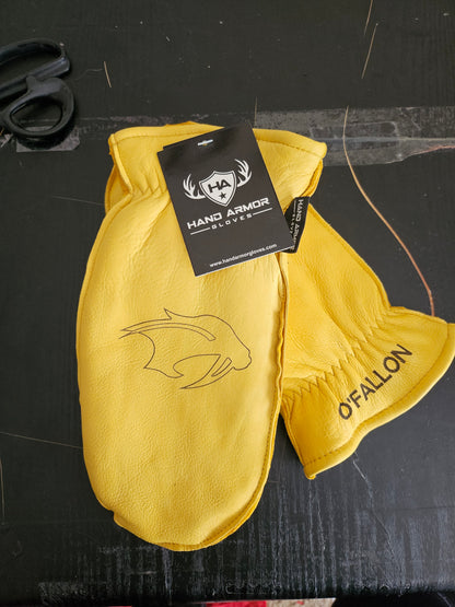 SHAKOPEE SABERS - Lined Deerskin personalized chopper mittens