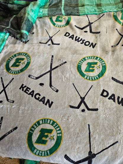 CUSTOMIZED luxe plush blanket -Hockey