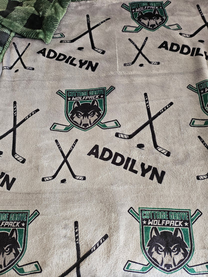 CUSTOMIZED luxe plush blanket - ADD YOUR SPORT(s)
