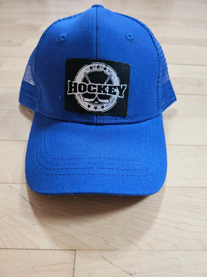 Trucker style hockey hats