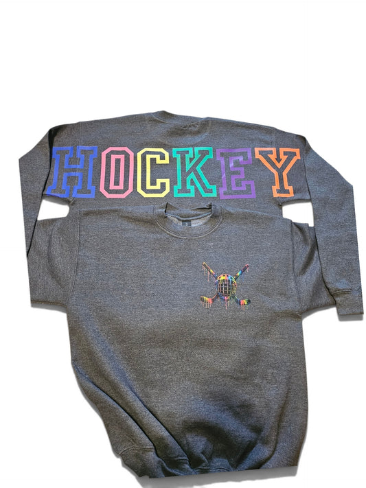 LARGE letter Youth HOCKEY DRIP Crewneck