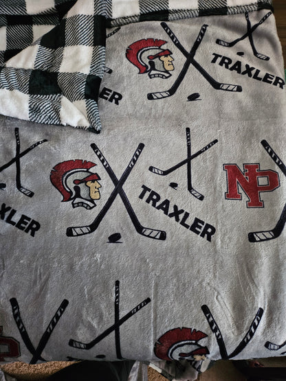 CUSTOMIZED luxe plush blanket - ADD YOUR SPORT(s)