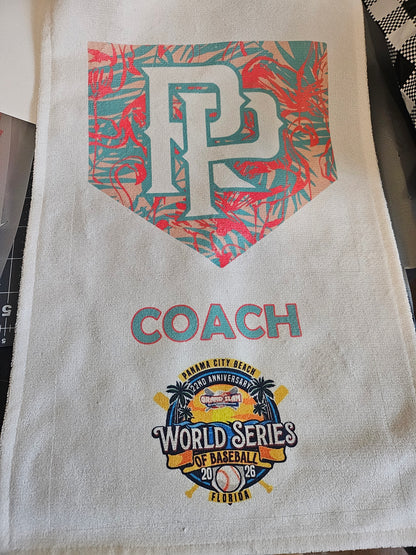Rally or pin trading towels - add your customization