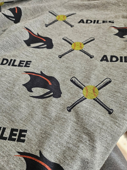 SHAKOPEE SABERS SOFTBALL FUNDRAISER - Custom Sports Youth Pajama pants(CLOSES MARCH 29th)