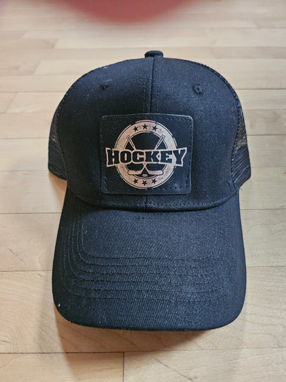 Trucker style hockey hats
