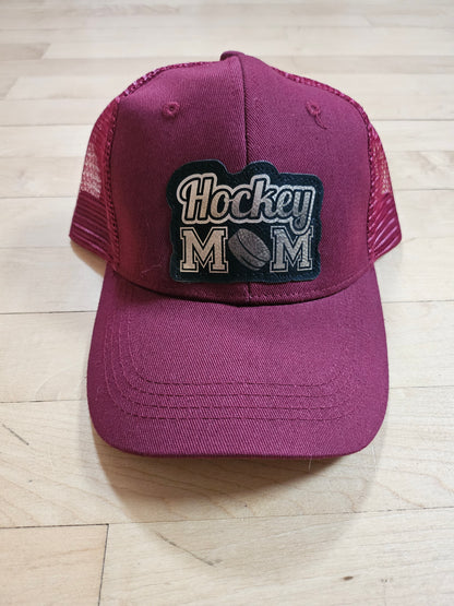 Trucker style hockey hats