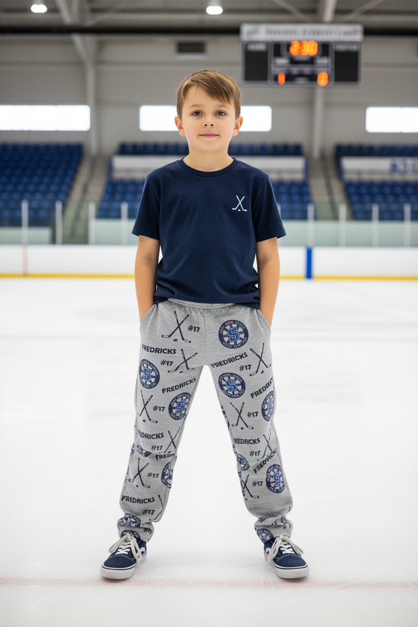 Custom Sports Pajama pants - YOUTH add your Sport(s) logo & Name