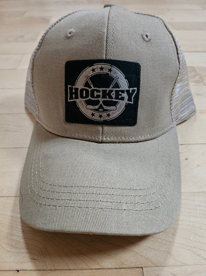 Trucker style hockey hats