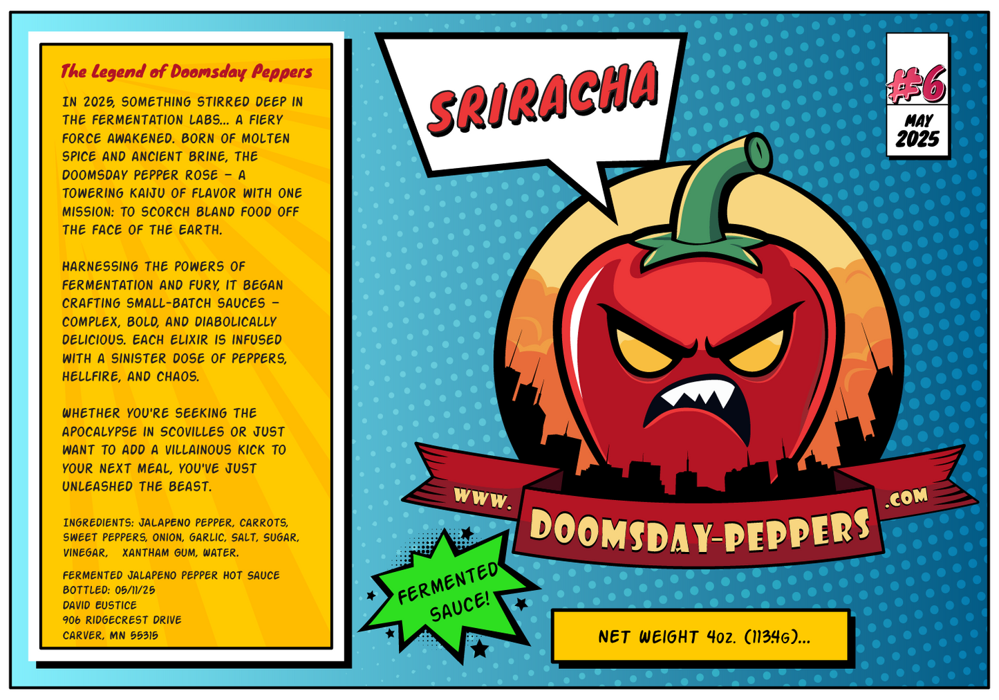 Small Batch Fermented Hot Sauce by DOOMSDAY PEPPERS LLC