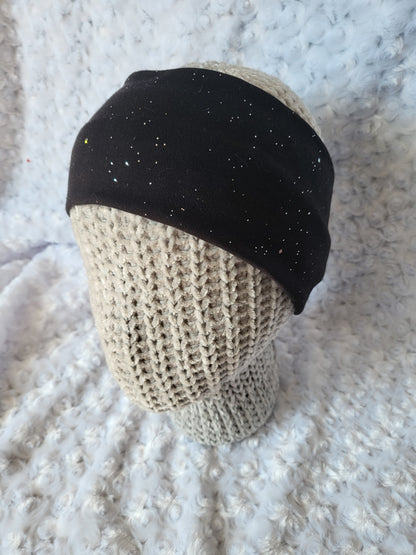 Soft twist headbands - Black sparkle  wear multiple ways