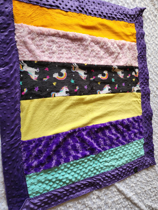 Baby size minky blanket -unicorn