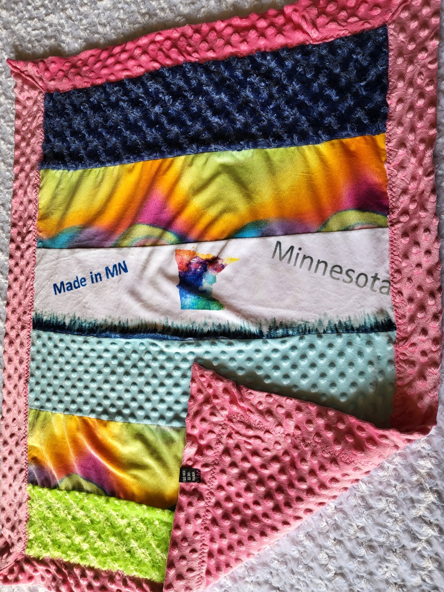 Baby size minky blanket -made in MN