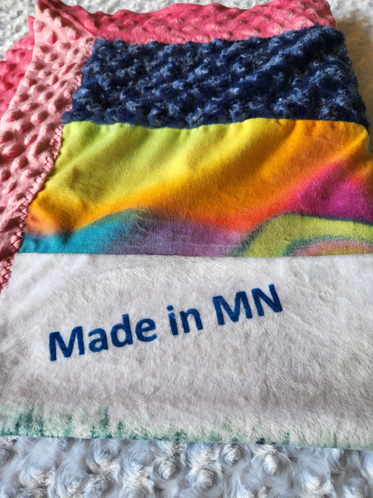 Baby size minky blanket -made in MN