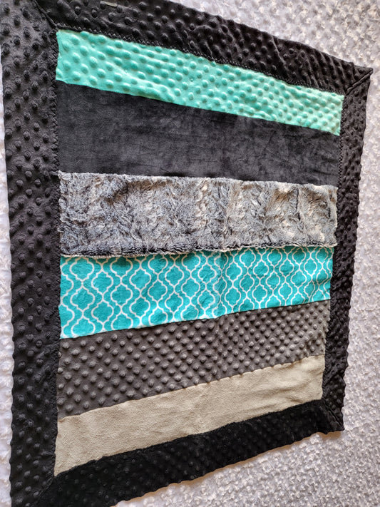 Baby size minky blanket -teal