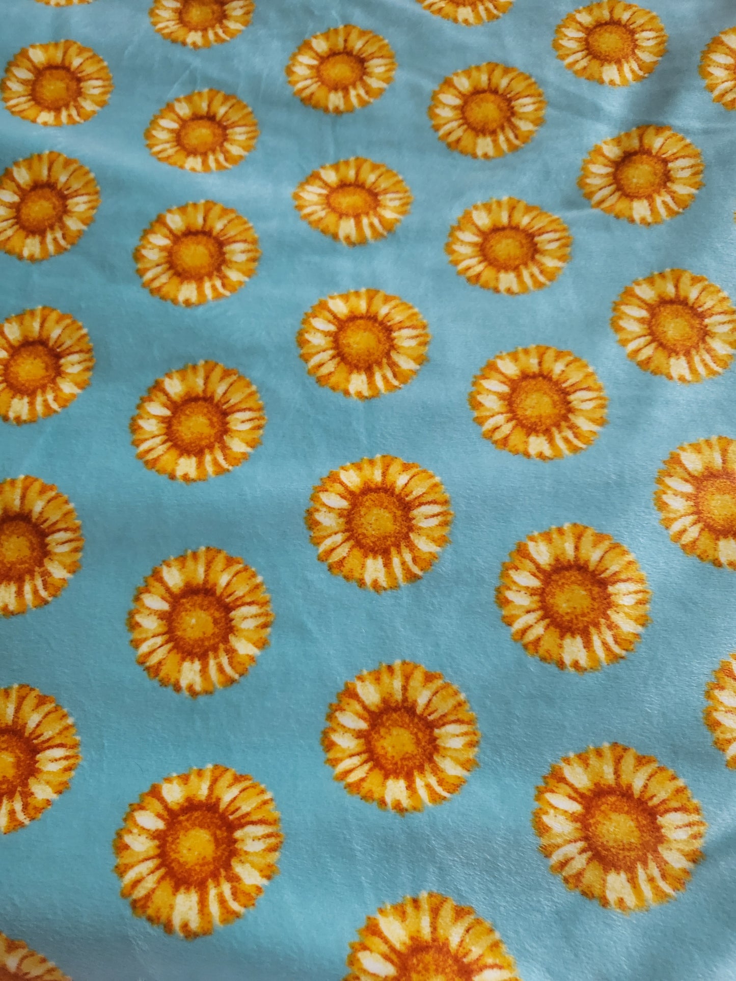 Minky blanket with adorable fold over edge - sunflowers